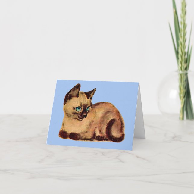 Cartão De Notas gatinho siamês adorável (Frente)