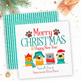 Cartão De Notas Gato de Cão de Natal Pet Business