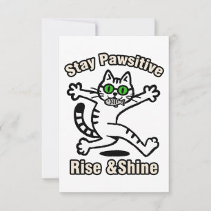 Cartão De Notas Gato Ficar Positivo