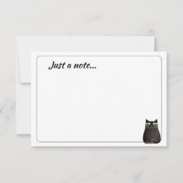 Cartão De Notas Gato Preto Fofo Personalizado Apenas uma Nota