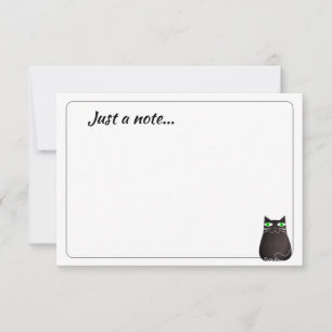 Cartão De Notas Gato Preto Fofo Personalizado Apenas uma Nota