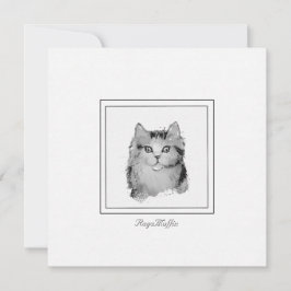Cartão De Notas Gato RagaMuffin Personalizado Desenho em um Plano