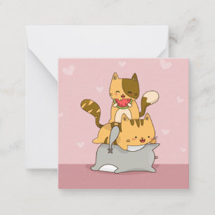 Cartão De Notas Gatos