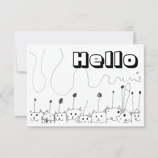 Cartão De Notas Gatos de alienígena (Frente)