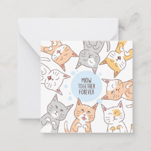 Cartão De Notas Gatos de Amizade