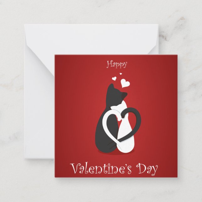 Cartão De Notas Gatos Dias de os namorados bonitos amam (Frente)