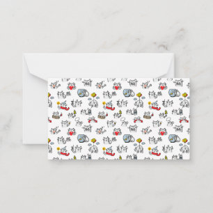 Cartão De Notas Gatos engraçados, leite e magia.