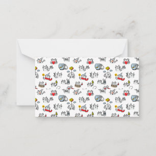 Cartão De Notas Gatos engraçados, leite e magia.