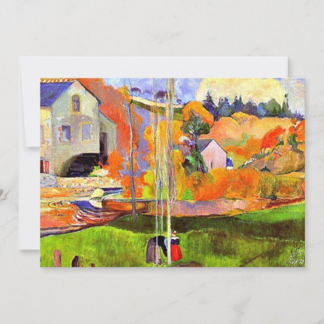 Cartão De Notas Gauguin - A Breton Landscape-David's Mill, (Frente)