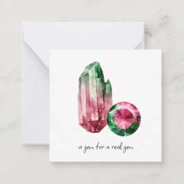 Cartão De Notas *~* Gem TOURMALINE Crystal AP64 Flat Note Card
