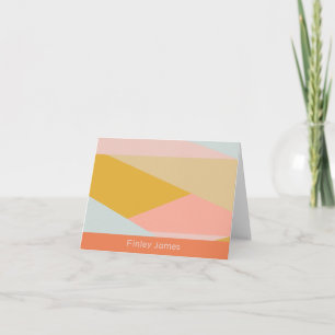 Cartão De Notas Geométrico Abstrato Moderno Personalizado em Bloco