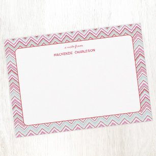 Cartão De Notas Geométrico Ikat Listra Pastel Personalizado
