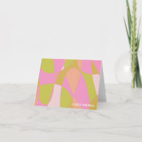 Geométrico Moderno Verde Rosa-Abstrato Personaliza