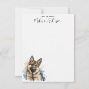 Cartão De Notas German shepherd Puppy Cão Moderna Aquarela