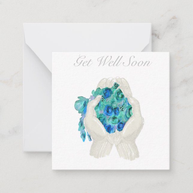 Cartão De Notas Get Well Soon Floral Bouquet Gift Card (Frente)