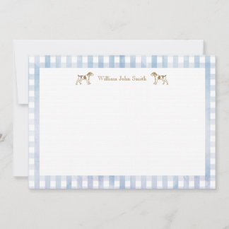 Cartão De Notas Gingham Puppy Flat Cards