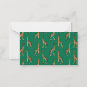 Cartão De Notas Giraffe Mammalian Emerald Green Wild Africa
