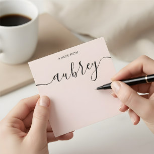 Cartão De Notas Girassol Monograma - Caligrafia Rosa