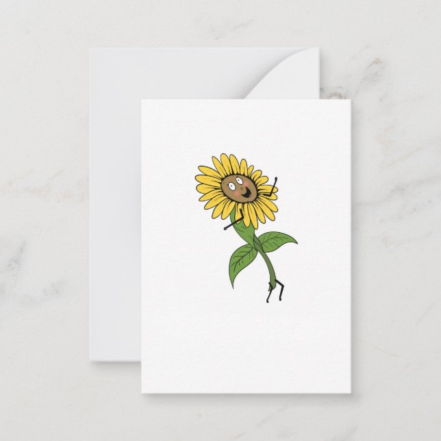 Cartão De Notas Girassol, tema de flor (Frente)