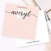 Girly Monograma - Caligrafia Blush - Carta Rosa