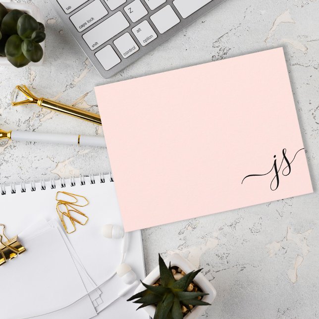 Cartão De Notas Girly Monogramed Calliografia - Cor-de-rosa (Criador carregado)