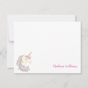 Cartão De Notas Girly Unicorn Pony Magical Fantasy Horse Cute