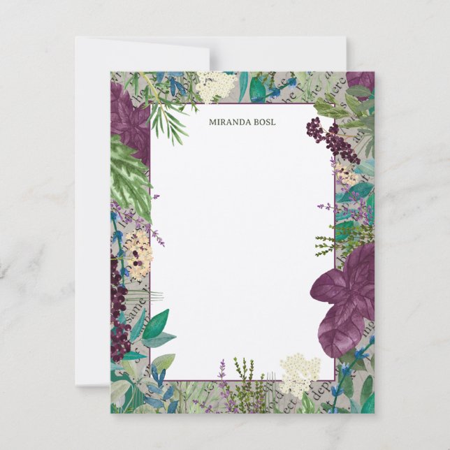 Cartão De Notas Glenside Botanica - Orquídea e Folha Notecard (Frente)
