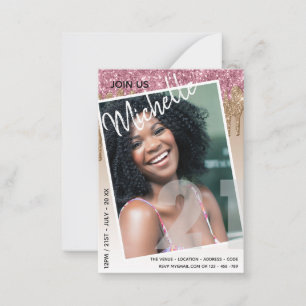 Cartão De Notas Glitter de Drivers de FOTO aniversário de 21 anos