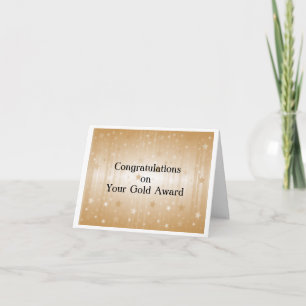 Cartão De Notas Gold Award Congratualtions Card