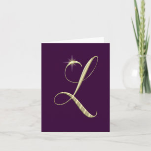 Cartão De Notas Gold Monogram Initial L