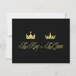 Cartão De Notas Golden King and Queen Crowns for Wedding