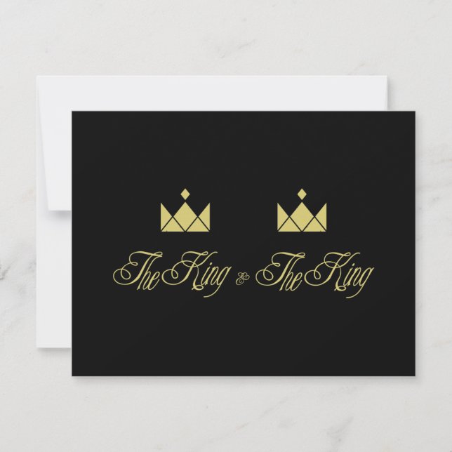 Cartão De Notas Golden King Crowns for Gay Wedding (Frente)