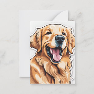 Cartão De Notas Golden Retriever Mensagem em Branco