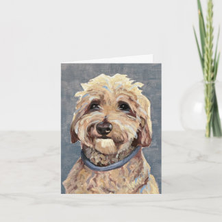 Cartão De Notas Goldendoodle Pintado à Mão na Canvas