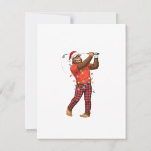 Cartão De Notas Golfe do Pé-Grande Sasquatch Natal 2026 Férias Esp