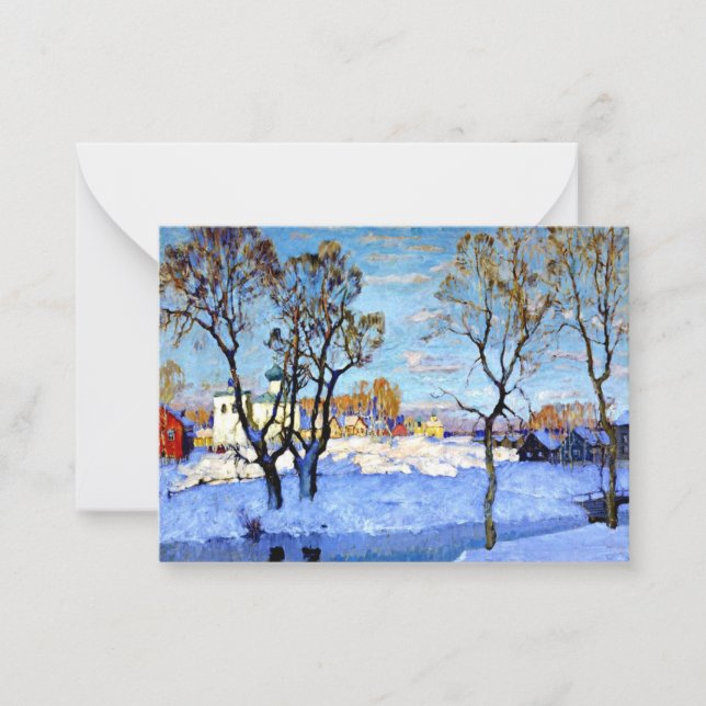 Cartão De Notas Gorbatov - Primavera precoce em Pskov (Frente)