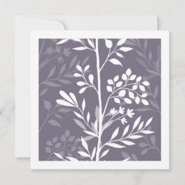 Cartão De Notas Graceful Floral Silhouette Lavender Purple Minimal