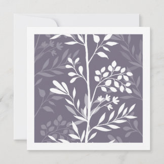 Cartão De Notas Graceful Floral Silhouette Lavender Purple Minimal
