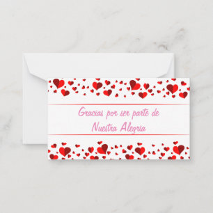 Cartão De Notas Gracias por ser parte de Nuestra Alegria