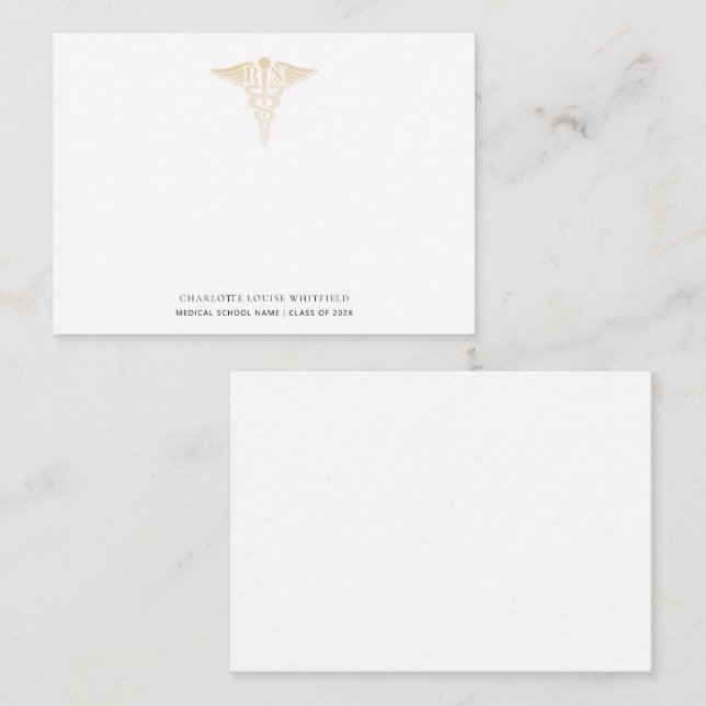 Cartão De Notas Graduação 2025 Enfermeira Pinning Obrigado (Frente/Verso)