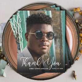 Cartão De Notas Graduação de Fotos Simples Obrigado