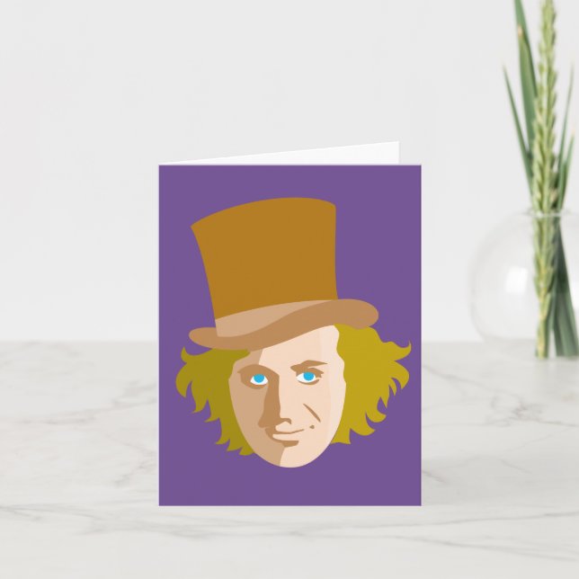 Cartão De Notas Gráfico de rosto estêncil do Willy Wonka (Frente)