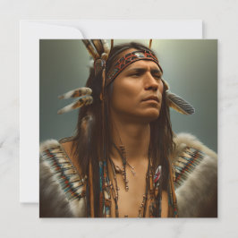 Cartão De Notas Gráfico do Guerreiro Indiano Nativo Americano