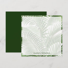 Cartão De Notas Granja tropical verde aquosa Folhas de palmeira
