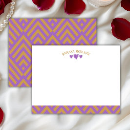 Cartão De Notas Grapevine Modern Hearts Striped Fans Note Card