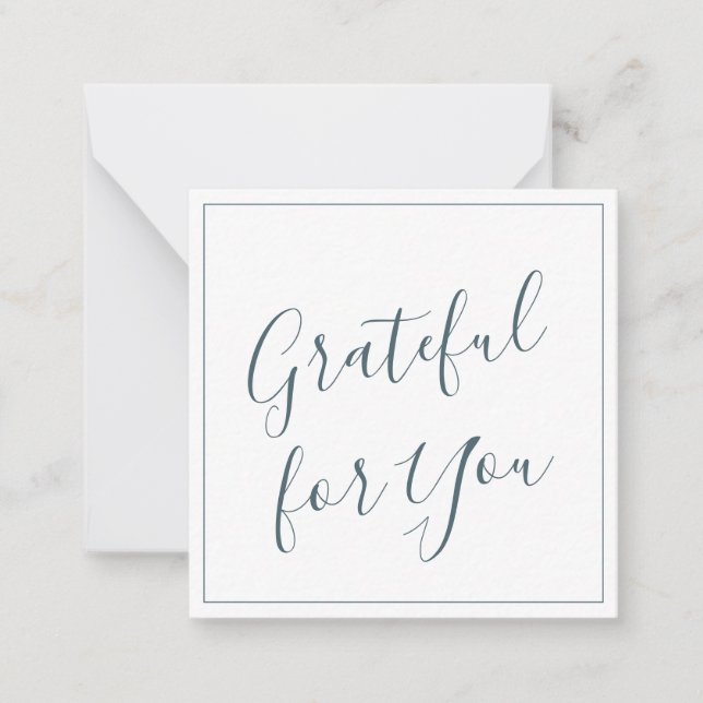 Cartão De Notas Grateful for You Script Azul (Frente)