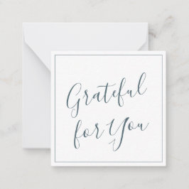 Cartão De Notas Grateful for You Script Azul