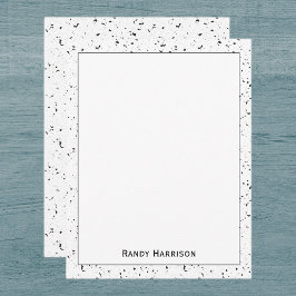 Cartão De Notas Gray - Black Marble Chips Terrazzo Pattern Frame