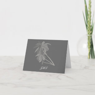 Cartão De Notas Gray Palms Personalized Note Cards H