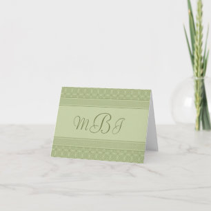 Cartão De Notas Green Celtic Knot Personalized Card with Monogram